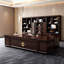 Bureau de direction de 86,61 po en bois massif brun-rouge de style chinois-129059729