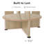 Ensemble repas 47 po pour 4 personnes, table + 4 chaises en lin, base croisée, capacité de 330 lb, 5 pièces-1978721319