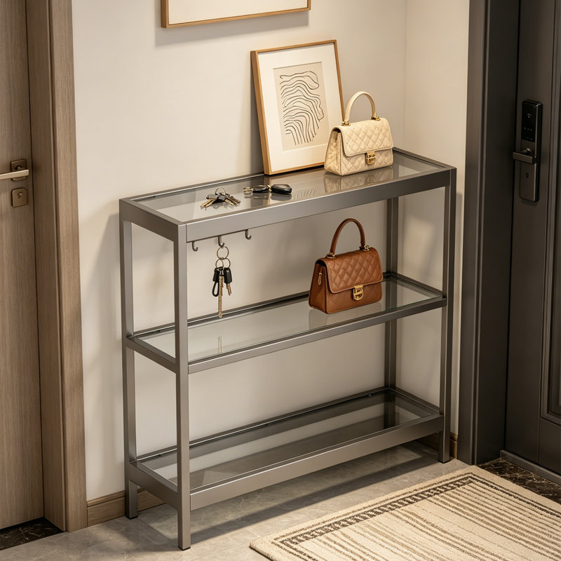 Console Evajoy, Argent, H 29,33 po x l 35,43 po x P 10 po, Argent argent