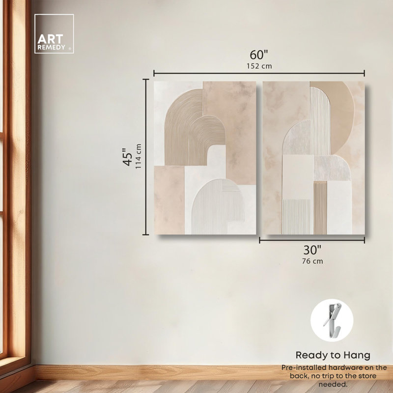 «Golden Luxe Glam Room Art», ensemble de 2 impressions sur toile par , Toile tendue, Ne s’applique pas, H 45 po x l 30 po