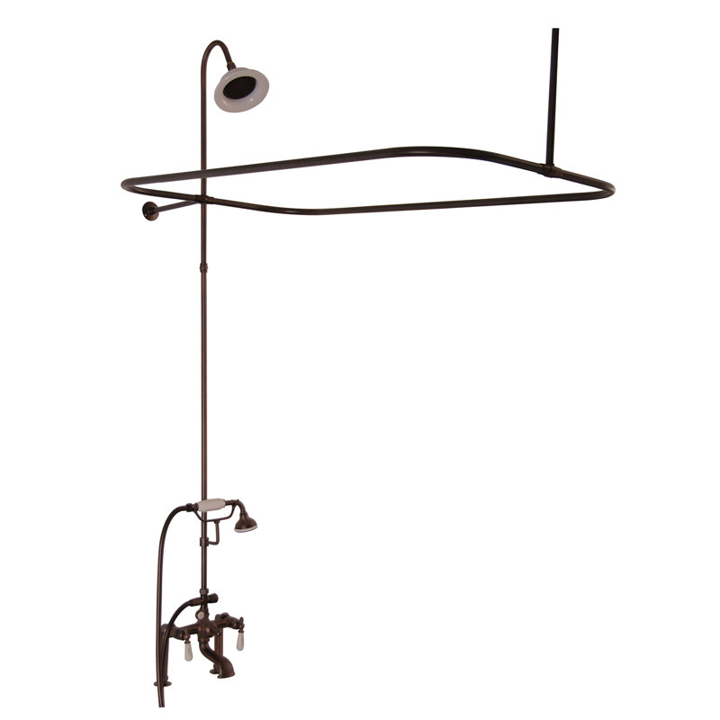 60'' x 30'' Soaking Acrylic Bathtub with Faucet, Oil Rubbed Bronze, Bisque