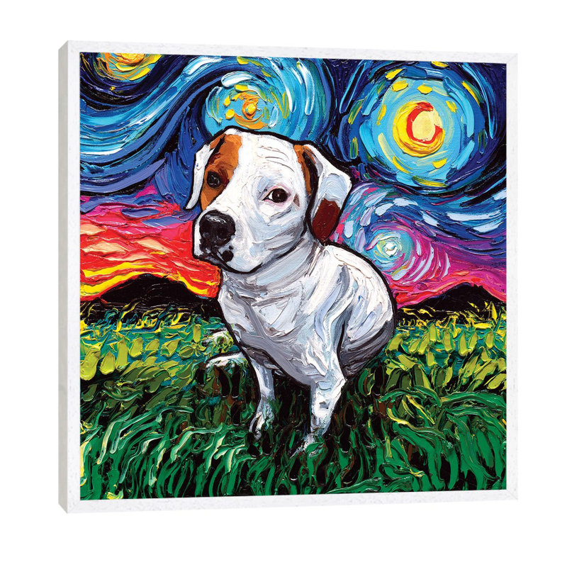 Miss Mickey Night - Painting on Canvas, 66.04 cm H x 66.04 cm W, White Framed