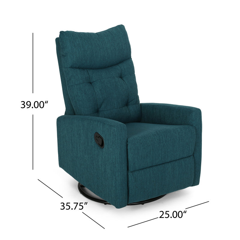 Goodrow Upholstered Recliner, Teal
