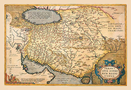 « map of the middle east » par a. ortelius, impression