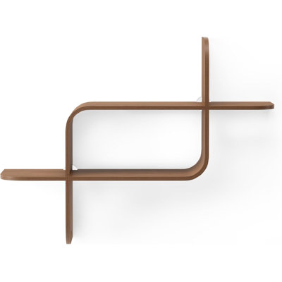 Tablette murale - présentoir géométrique moderne en bois cintré pour décoration intérieure - montage horizontal ou vertical