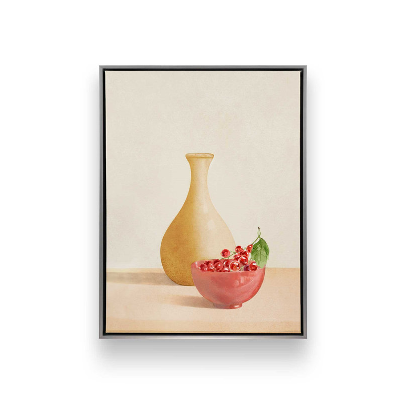 «Cherries II» par Nadja Print, L 18 po x H 24 po, Framed Print, White