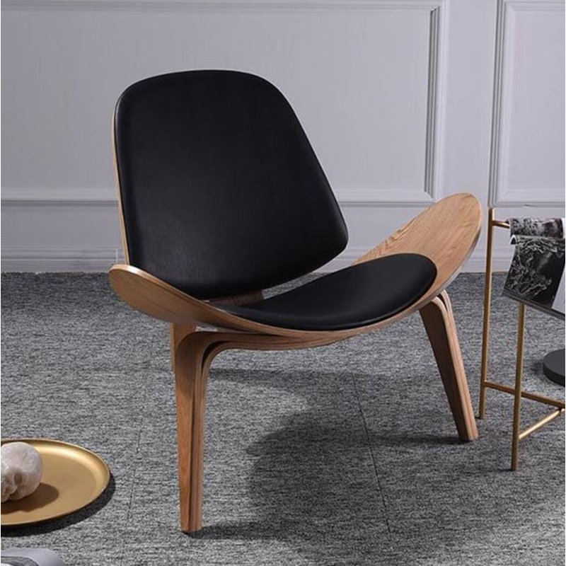 Evelynn Faux Leather Accent Chair – Modern Upholstered Side Chair for Living Rooms & Offices, Black Faux Leather