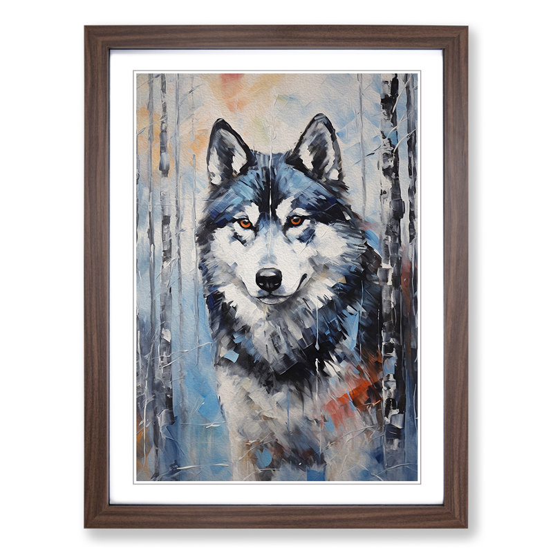 Husky Expressionism - Framed Print, Walnut Framed, 46cm H x 34cm W x 2cm D