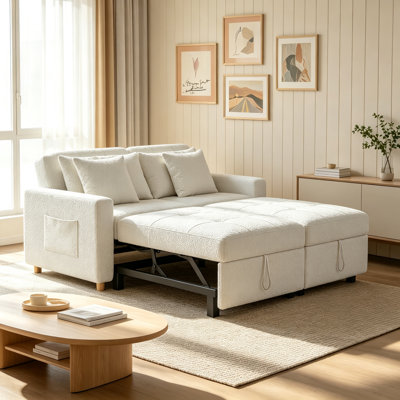 2 Seater Linen Sofa Bed
