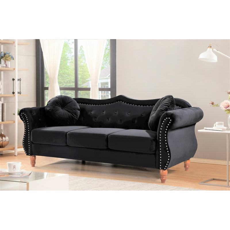 Canapé Evianna, 30.12'' H X 65.5'' W X 34'' D, Noir, noir, noir, noir