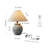 Gray Washed Ceramic Table Lamp With Free Bulb Included, Farmhouse Bedside Lamp For Bedroom Living Room, Neutral Rustic Table Lamp With Linen Shade, E26 Nightstand Lamp