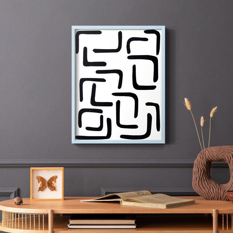 Shuffle III Framed Print - Solid Wood, Cadre simple bleu, H 10 po x l 8 po
