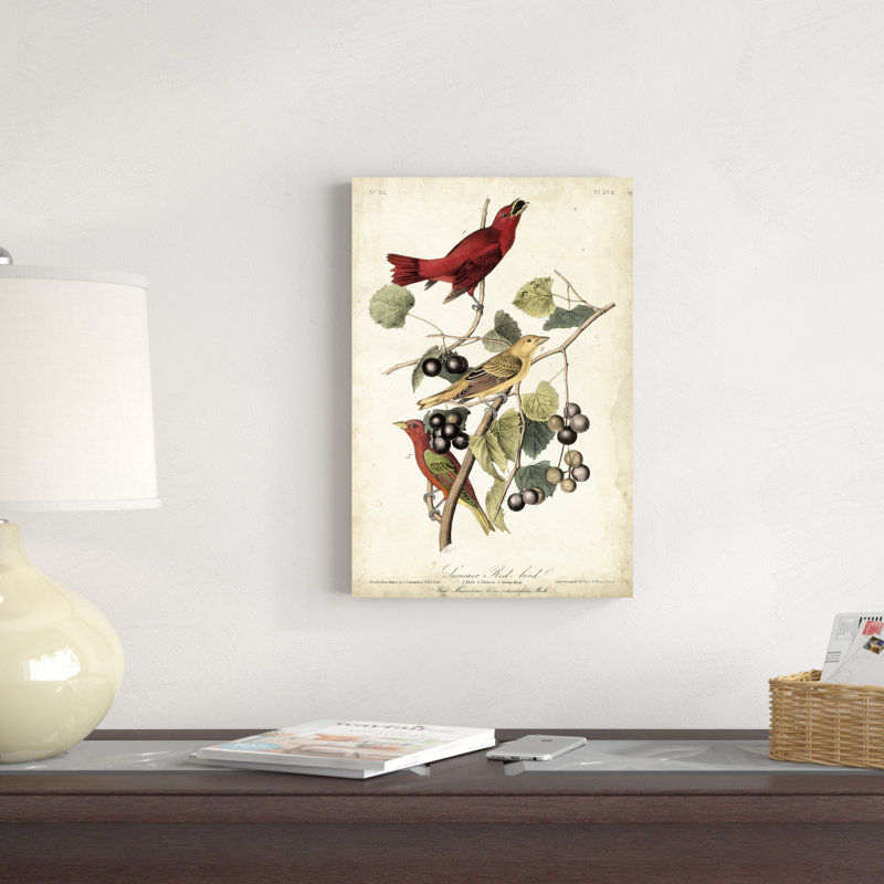 Été oiseau rouge, H 18 po x l 12 po x P 1,25 po