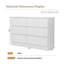 Commode blanche minimaliste avec 6 tiroirs et une large surface de présentation-129504843
