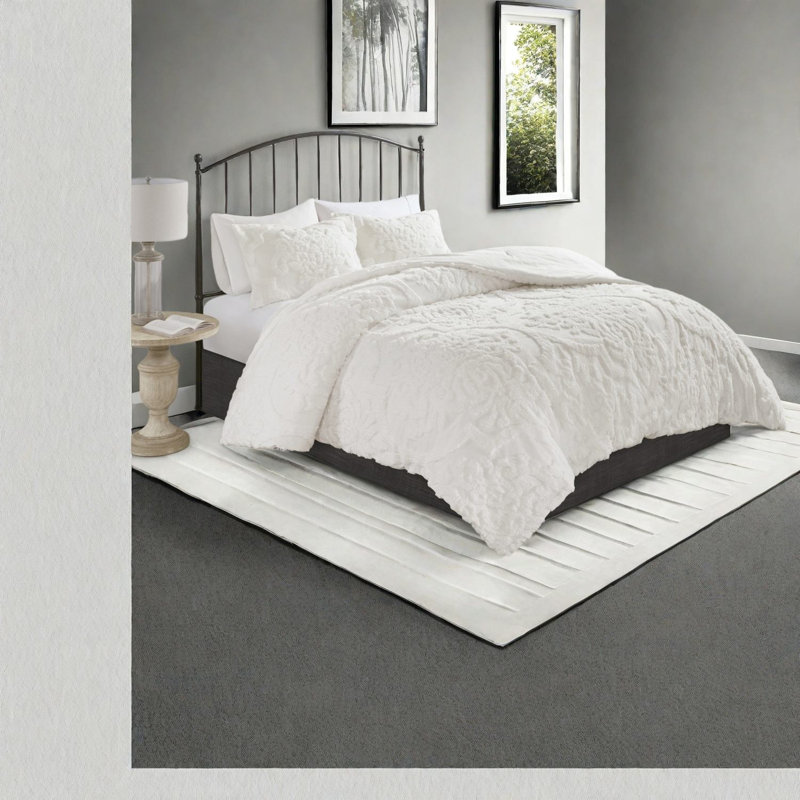 Ensemble de literie élégant en coton touffeté de style Shabby Chic pour les chambres confortables
