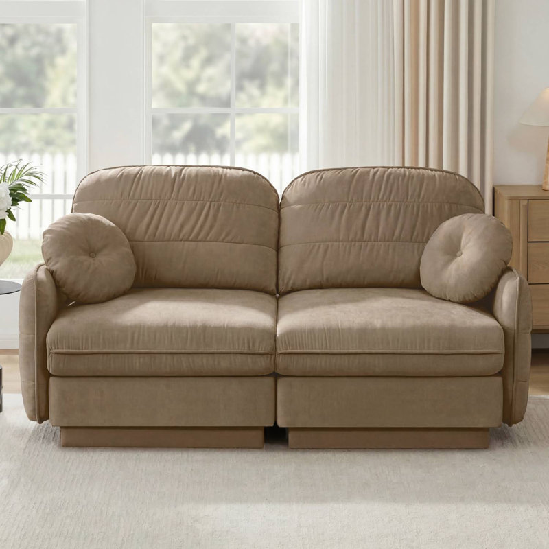 Canapé en chenille Cloud, H 37,4 po x l 73,2 po x P 33,4 po, Café