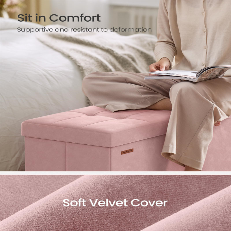 110cm Wide Footstool Ottoman, Pink
