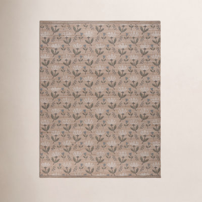 Hand-Woven Floral Jute Rug
