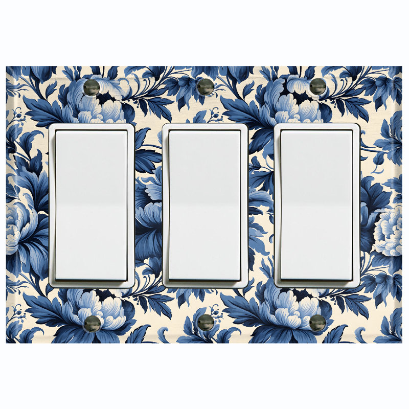 Christmas Festive Tree Lights 3 - Gang Rocker Standard Wall Plate