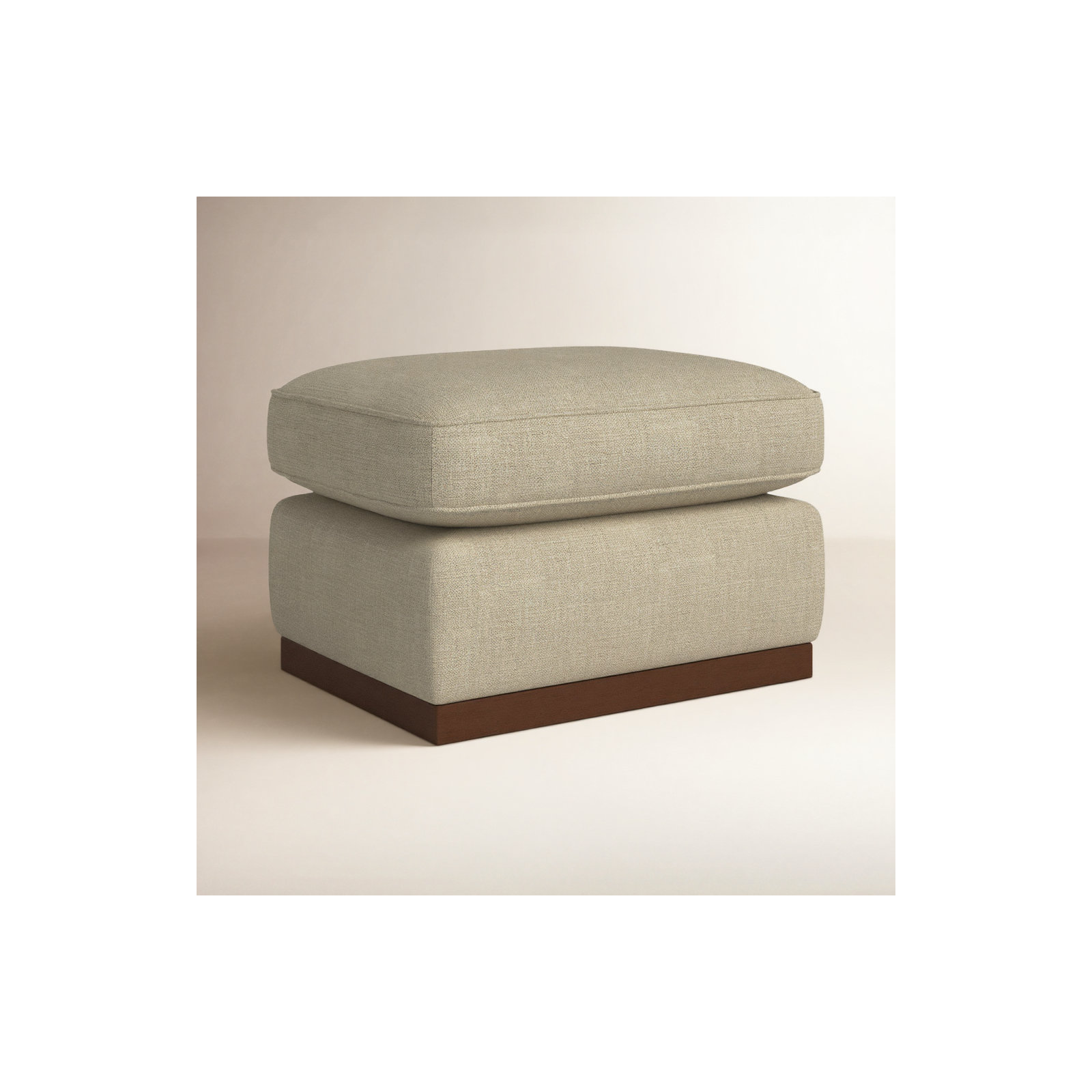 Bobbi 28'' Upholstered Ottoman , Effie Flax Performance Weave