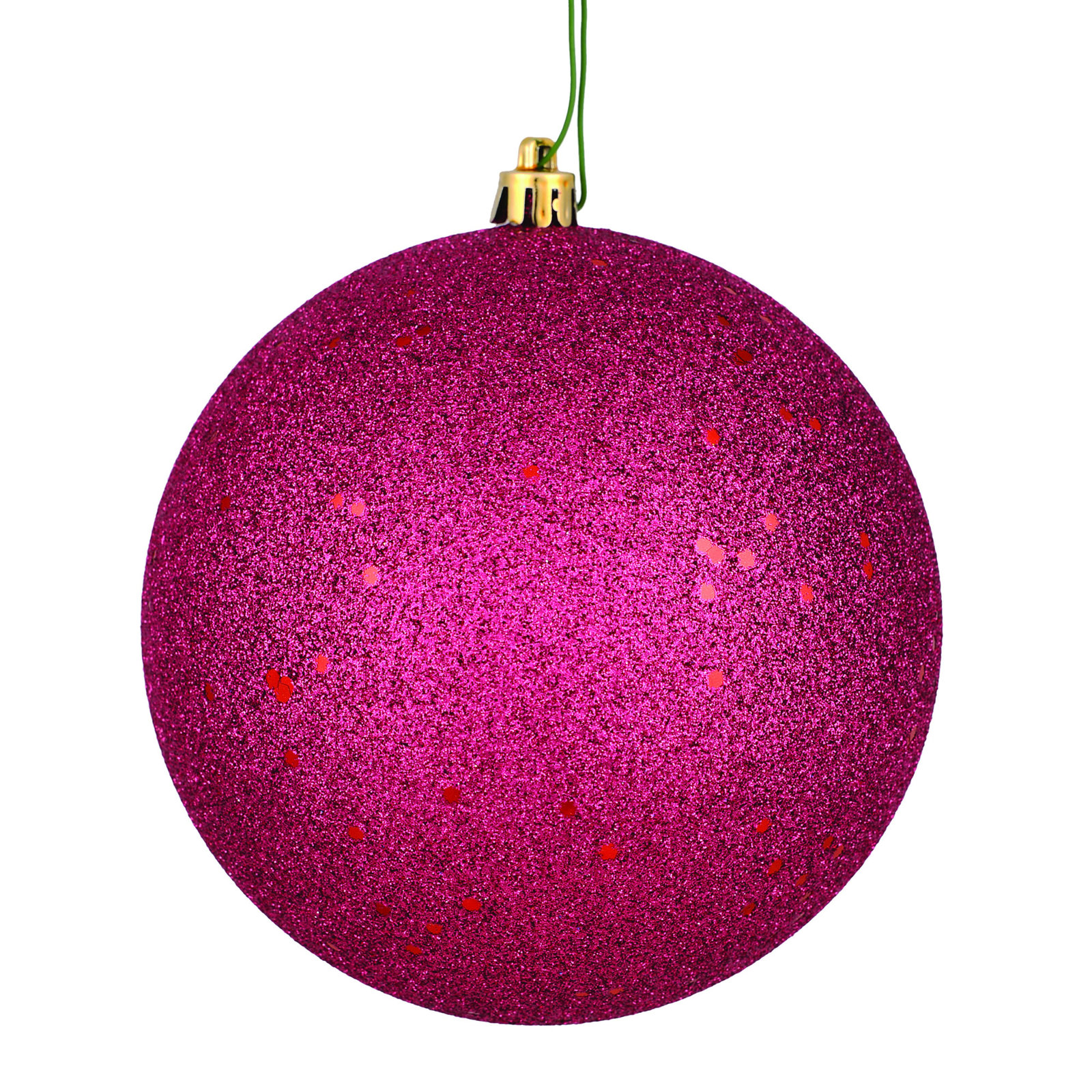 Holiday Solid Ball Ornament, Berry Red Sequin, 10" H x 10" W x 10" D