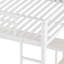 Grain de bois blanc, grand lit mezzanine en métal, bureau, garde-robe, rangement, grand lit, petits espaces