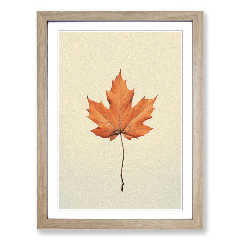Leaf Minimalism - Framed Print, Oak, 34cm H x 25cm W x 2cm D