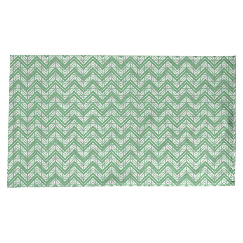 Nappe à chevrons à la main classic Stephenie, Vert / blanc