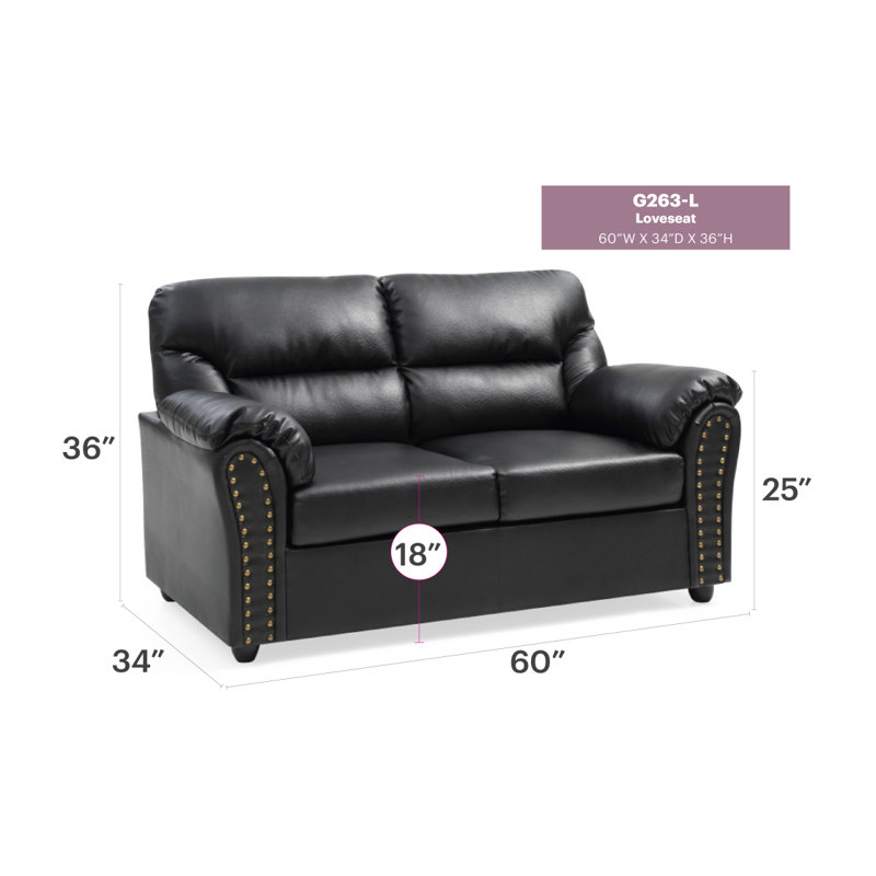 Causeuse chic et rembourrée noire pour la vie moderne