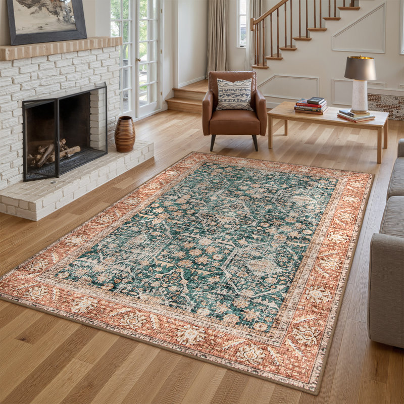 Govan Vintage Machine Washable Area Rugs, Rectangle 8' x 10'