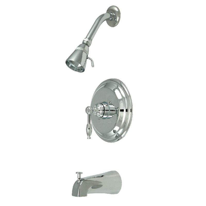 Kingston Brass Naples Single-Handle Pressure Balanced Tub and Shower Faucet, Polished Chrome