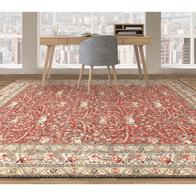 Tapis rouille et ivoire noué à la main de haute qualité
