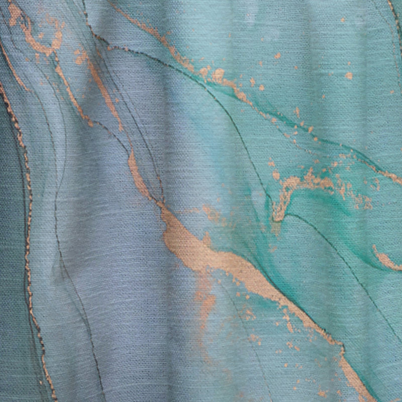 Panneau de rideau simple semi-diaphane abstrait Green Luxury, L 52 po x L 90 po
