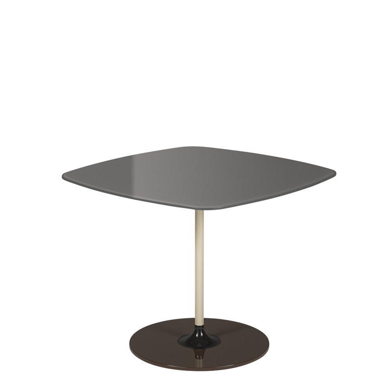 Thierry Glass Top End Table, Gray, 15.75 " H x 19.66 " W x 19.66 " D