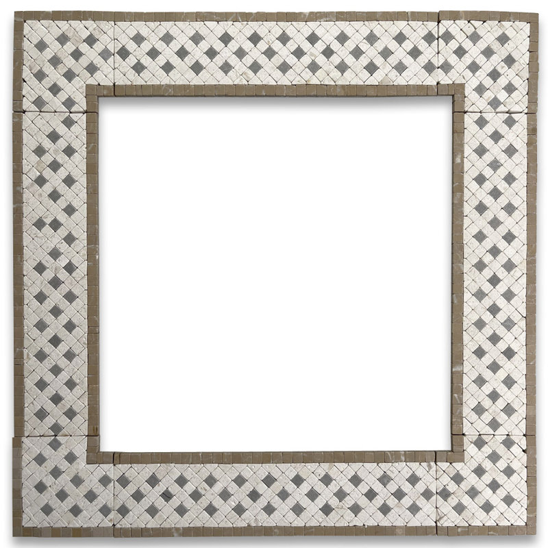 6" x 18" Marble Mosaic Wall & Floor Tile, Beige/Gold/Gray