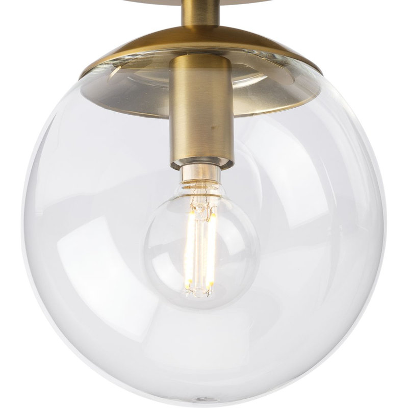 Sasheer Glass Semi Flush Mount, Bronze brossé