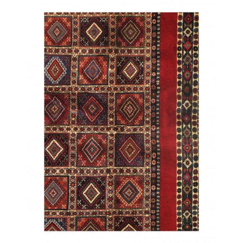 Tapis oriental rouge en laine / coton fait à la main 6 pi 7 po x 4 pi 11 po Oriental