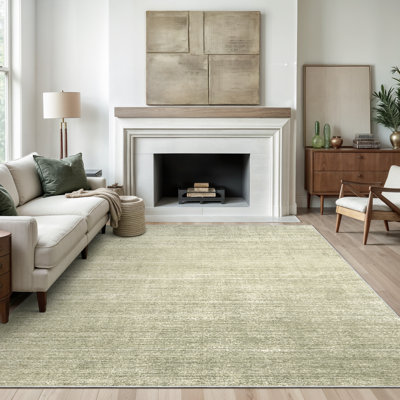 Tapis lavable à rayures rétro antidérapant (beige)
