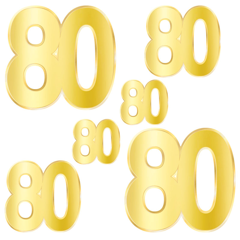 Découpes d'anniversaire «80» métallisées