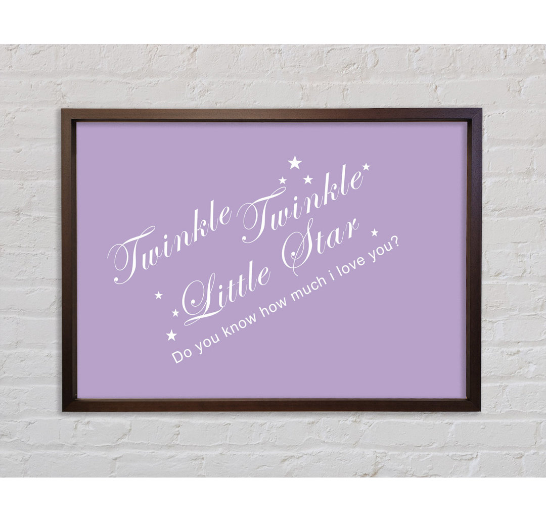 Kinderzimmer Zitat Twinkle Twinkle Little Star 2 Lilac - Einzelbildrahmen Typografie auf Leinwand