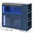 Navy Rolling Kitchen Island With Extendable Table, LED Lights, Power Outlets, Storage Cabinet & Open Shelves-1685862790