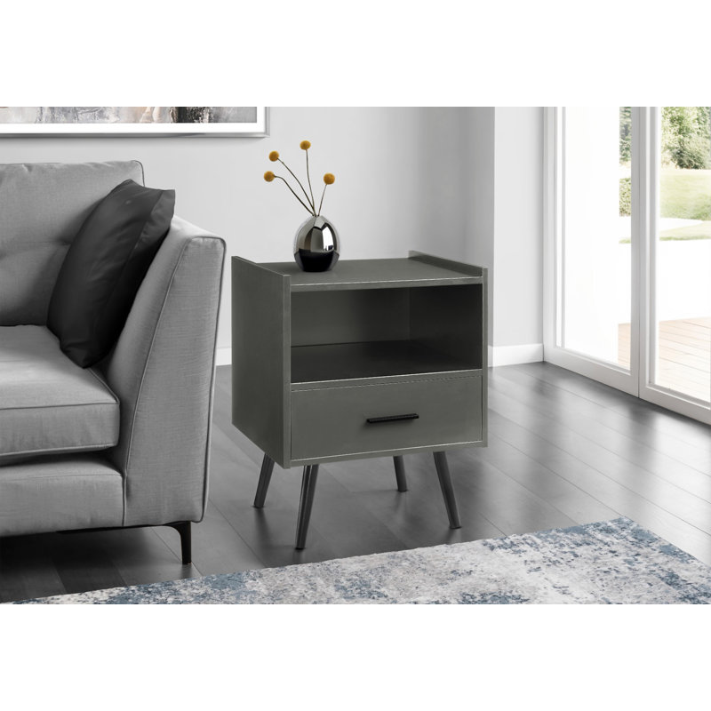Table d'appoint (table basse incluse seulement), Noir, Gris