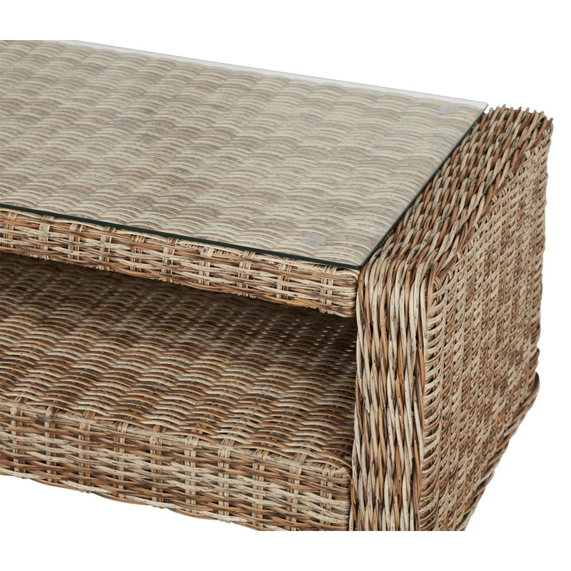 Grizelda Rectangular Wicker Outdoor Coffee Table , 111cm cm W 56cm cm D