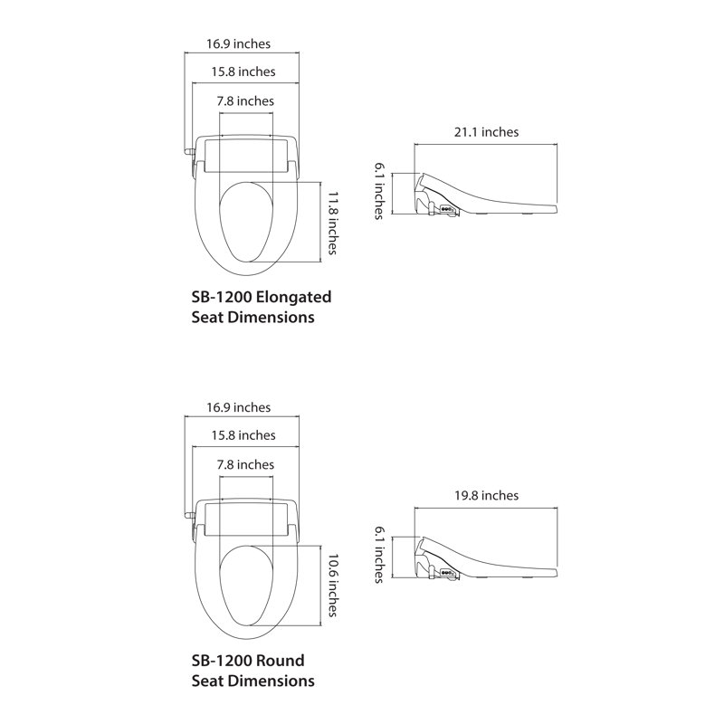 SmartBidet Advanced Electric Bidet Seat For Elongated Toilets With Remote Control