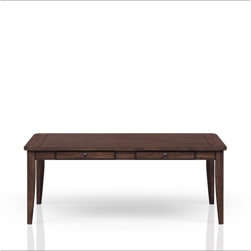 Table de salle à manger décontractée avec quatre tiroirs de rangement au fini brun