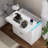 Modern Nightstand With Charging Station, LED Lights, Sliding Top, And Drawers, White Bedside Table | Gift Idea-476563789