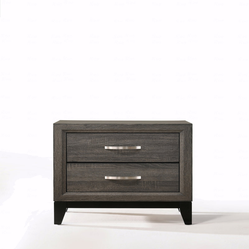 Weathered Gray Finish Nightstand