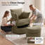 Fauteuil d'appoint pivotant en tonneau avec rangement caché Corduroy-1991424016