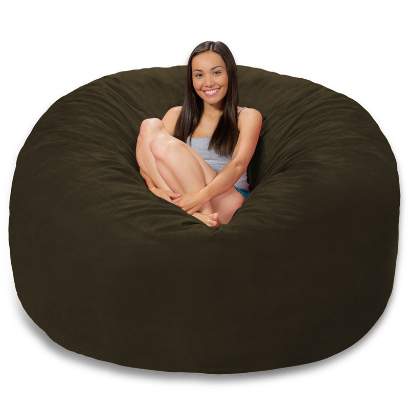 Bean Bag Chair - Shredded Memory Foam Filled Round Furniture Bean Bag Chair with Removable and Machine Washable Cover - Breton Bean Bag Sofa Lounger with Soft Micro Fiber Cover - Multiple Colors, Multiple Sizes and Fabrics