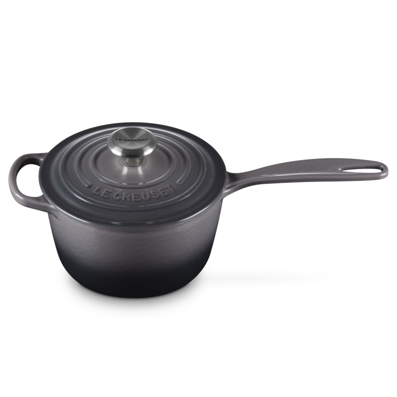 Le Creuset Enameled Cast Iron Saucepan with Lid, Oyster, 2.25 qt.